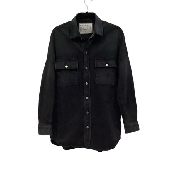 Frank & Eileen McLoughlin Utility Jacket Italian Dream Denim In Black Size Small - Picture 10 of 15